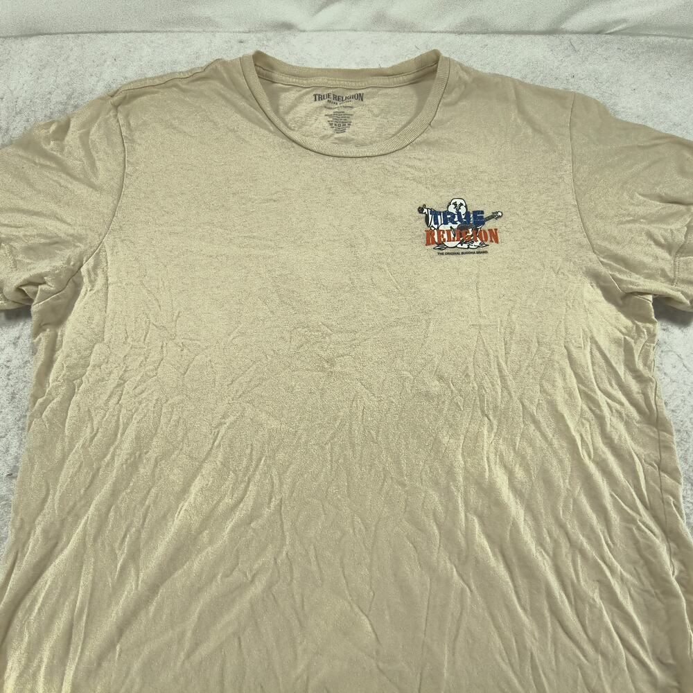 True Religion Casual Short Sleeve Crew Neck T Shirt Womens Size 2XL Tan